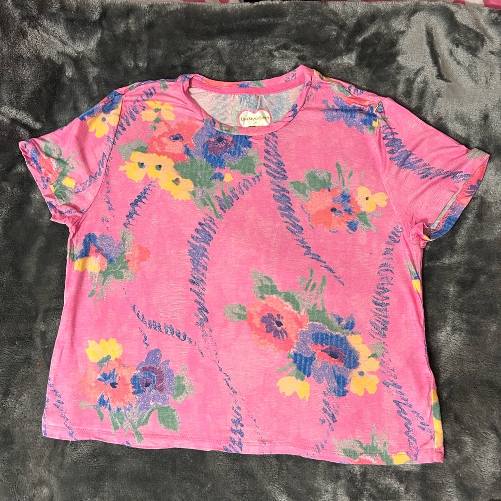 LoveShackFancy Pink Floral Top